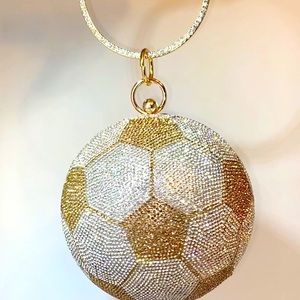 Rhinestone Soccer Ball Women’s Crossbody Clutch